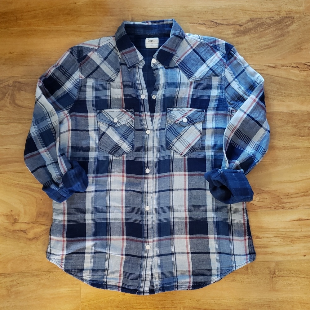 GAP 1969 Western style contrast plaid shirt M